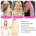 Blonde Glory with 180% Density 613 Lace Front Wig - 28 Inch Straight Beauty with HD Lace