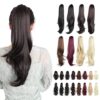 MFZZKAP Chestnut Brown 22" Straight Hair Extension Claw Clip Ponytail - Instant Glamour for All Occasions