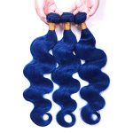 Dive into Elegance with Ombre Blue Human Hair Bundle – Experience the Allure of Pure Blue Colored Body Wave Extensions