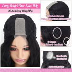 Synthetic Wigs For Black Women Long Black Lace Front Wig 26inch Body Wave