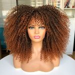 16-Inch Afro Kinky Curly Wig with Bangs for Black