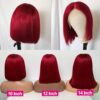 Moshe 99J Wine Red Lace Front Wig - 13x4 Pre-Plucked Bob Wig in HD Lace, 180% Density, and Natural Hairline
