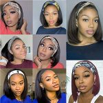Straight Bob Headband Wig - a 10-inch blend of black and brown perfectio