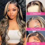 Radiant Allure: SPARKLE DIVA 26-inch Balayage Ombre Body Wave Lace Front Wig - Effortless Glamour in FB/27 Colored Blonde