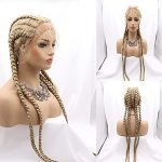 Ultimate Afro Braided Look with Extra Long Mixed Blonde Braided Lace Front Wig