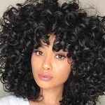 Short Afro Curly Synthetic Hair Wigs - Natural Black