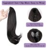 Cisyia 16-Inch Claw Clip Ponytail Extension - Natural Straight Synthetic Hairpiece for Effortless Elegance