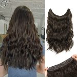Elevate Your Look with Sunny Headband Hair Extensions - Natural Wavy 20-Inch Dark Brown Hair Extensions with Secure Clips and Adjustable Fit