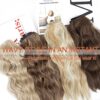 Clip-In Natural Hair Extensions - 20 Inch Long Wavy 4PCS in Dark Ash Blonde Mixed Bleach Blonde for Instant Volume and Glamour