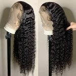 26-Inch HD Transparent Deep Wave Lace Front Wigs - Brazilian Virgin Human Hair