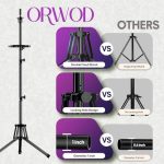 ORWOD Adjustable Height Wig Stand - Sturdy Aluminum Alloy Design and Tool Tray for Effortless Hairdressing
