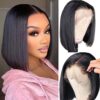 McyMoy Straight Bob Wig - 10 Inch 13x4 HD Lace Front Wig for Black Women with 180% Density