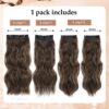 Long Wavy Clip-in Synthetic Hair Extension - Chestnut Brown 4pc Thick Hairpieces for Luxurious and Natural 20-inch Hair Extensions (8/10)