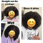 18-Inch Afro Kinky Curly Human Hair Wig - Glueless and Realistic Scalp Top Wig with Bangs for Black Women