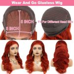 Orange Lace Closure Wigs Human Hair Wear and Go Glueless Wig Precut Lace Body Wave Wig