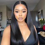 Straight Lace Front Wigs: 24 Inch Synthetic Elegance with HD Lace, T-Part Design, and Natural Black Beauty