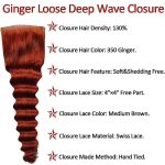 Discover the Best of #350 Ginger Orange - Brazilian Remy Loose Deep Wave Bundles with Closure