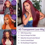 Lace Front Wigs Human Hair 26inch - 13x4 HD Lace, Pre Plucked, 99j Red Wig with 180% Density and Free Part for Charming Styles