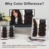 ALXNAN Clip-in 20-Inch Long Wavy Synthetic Hair Extension - 4PCS Chocolate Brown Thick Hairpieces