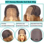 Radiant Charm: 10 Inch Honey Blonde Straight Bob Wig - A #27 Colored Marvel for Effortless Elegance