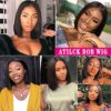 Atilck's 13x4 HD Frontal Bob Wig - 180% Density Short Bob Human Hair Wig for Black Women in Natural Color (10 Inch)