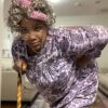 Funny Old Lady Wig with Removable Curlers - Complete Granny Costume Kit for Halloween Cosplay