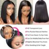 Hersmile's Straight Bob Wigs - Pre Plucked Human Hair Lace Front Wigs for Black Women in Real Natural Black 12 Inch