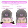 13X6 Lace Front Wigs - 30 Inch Straight Human Hair with HD Lace, 180 Density, Pre-Plucked Beauty for Black Women