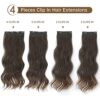 Long Wavy Clip-in Hair Extensions (20 Inches) - 4-Piece Set for Full Head Volume
