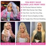 Blonde Bombshell Bliss: 613 Lace Front Wig - HD Transparent Lace, 180% Density, 24 Inch Body Wave for Effortless Glam