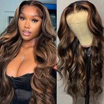 Colorful Bird 4x4 Balayage Lace Front Wig - FB/30 Black to Honey Blonde Highlights, Body Wave, 24 Inch