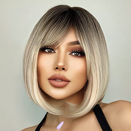 Mohigirl's Stunning Short Blonde Bob Wig – Natural Looking, Shoulder Length, Perfect for Daily Wear and Special Occasions