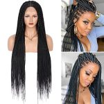 Fecihor 36" Lace Front Knotless Box Braids Wig: Effortless Elegance for Quick, Natural Style Transformations