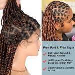 Fecihor Criss Cross Knotless Box Braided Wigs - 36" Cornrow Lace Front for Quick and Natural Million Braids Hairstyles