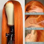 Set the World Ablaze: Unleash Confidence with the 24-Inch Ginger Orange Lace Front Wig - HD Transparent Lace, Vibrant Color, and Effortless Elegance
