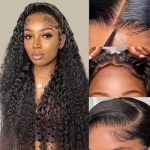 Effortless Elegance: 26 Inch Wear And Go Deep Wave Lace Front Wig - Pre Plucked, Pre Cut, and 180% Density HD Transparent Beauty