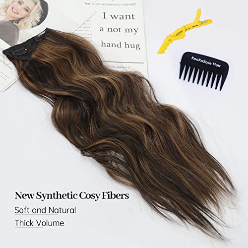 Wire Hair Extensions - Adjustable, Secure Clips, Long Wavy Balayage for Effortless Elegance! 💁‍♀️🌟