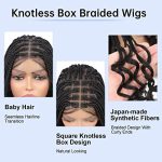 24" Lace Front Square Knotless Box Braided Wigs - Easy to Install, Stylish Curly Ends, and Money-Saving