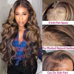 Colorful Bird 4x4 Balayage Lace Front Wig - FB/30 Black to Honey Blonde Highlights, Body Wave, 24 Inch