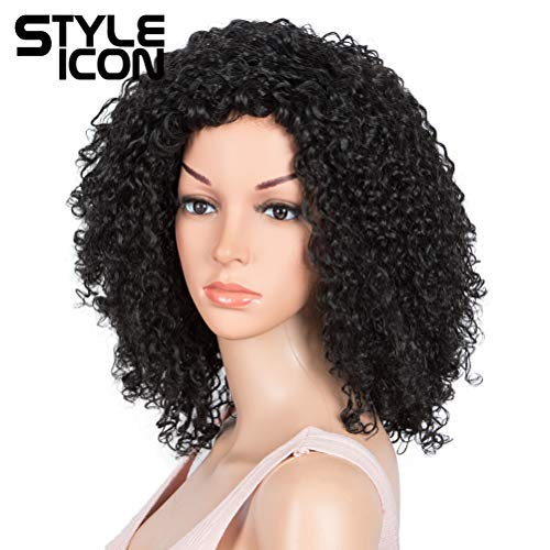 Style Icon 13.5” Short Curly Wig - Bouncy Fluffy Kinky Synthetic Afro Wig