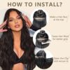 ALXNAN Clip-in 20-Inch Long Wavy Synthetic Hair Extension - 4PCS Chocolate Brown Thick Hairpieces
