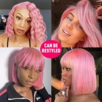 Dream in Pink: Wiggins 12 Inch Rose Pink Bob Wig - Elevate Your Style with 13x4 HD Transparent Lace and Colored Perfection