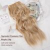 Golden Blonde Halo Hair Extensions - 20 Inch Long Wavy Hair with Invisible Wire - Adjustable Size and Secure Clips for Effortless Style