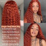 13x4 Ginger Deep Wave Lace Front Wigs – 24 Inch True-Length Orange Colored Glueless Wigs for a Vibrant Appearance