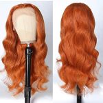 88J Ginger Color Lace Front Wigs - 22 Inch Body Wave Wig, 13x4 Glueless Pre Plucked Remy Human Hair Wig with Baby Hair for a Fashionable Fall Look