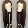 WXHWCX's Long Brown Synthetic Lace Front Wig – Experience Realistic Looking Long Straight Hair for Effortless Daily Beauty