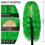 Green Wig Long Wavy - 24 Inch Synthetic Beauty for Unforgettable Cosplay and Halloween Looks