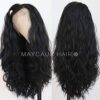 Maycaur Long Black Hair Lace Wigs - Natural Baby Hair, Heat Resistant Synthetic Fiber for Effortless Elegance