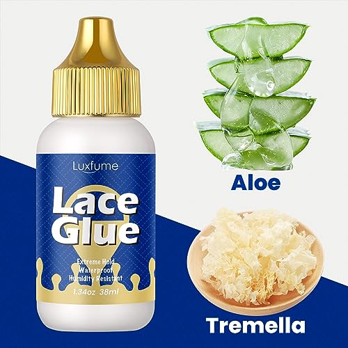 Lace Glue for Front Lace Wig 1.34 Oz - Waterproof Super Hold, Invisible Fast Drying Wig Glue for Wigs