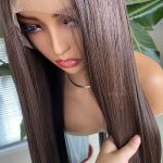 COCOFANS Silky Straight Dark Brown Lace Front Wig - Long Glamour for Women, Versatile Styling with Middle Part, Heat Resistant Natural Hairline Wig